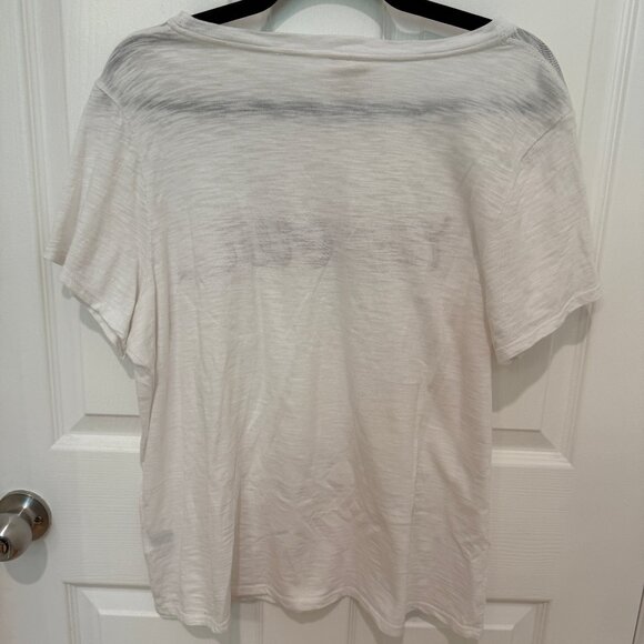 CINQ A SEPT AMOUR SHIRT WHITE WITH PINK SEQUINS LARGE - Picture 4 of 6